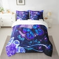thumbnail image 2 of Homewish Kids Children Flying Butterflies Bedding Comforter Set 7pcs,Chic Floral Flowers Queen Bedding Sets Super Cozy,Bling Starry Sky Glitter Queen Sheet Sets,Ultra Soft Home Decor,Reversible, 2 of 8