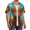 thumbnail image 2 of Fotbe Cute Cow Sunflowers Art Camisa Estampada de Manga Corta para Hombre, Casual de Verano, Estilo Playero, Sin Arrugas-Large, 2 of 5