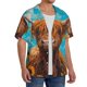 thumbnail image 2 of Fotbe Cute Cow Sunflowers Art Camisa Estampada de Manga Corta para Hombre, Casual de Verano, Estilo Playero, Sin Arrugas-Small, 2 of 5