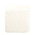 thumbnail image 3 of Benjara Lev Accent Ottoman- Square Cube SIlhouette with White Faux Fur 16 Inch, 3 of 5