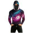 thumbnail image 2 of Yaoyar Mens Print Long Sleeve Hooded Pullover with Face Mask Ice Silk Sun Protection Top UV Protection Outdoor Long Sleeve Hoodie, 2 of 5