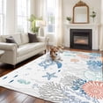 thumbnail image 3 of Ocean Sea Turtle Area Rug 6x9 Washable Rug Non Slip Summer Coastal Beach Starfish Corals Large Area Rug Soft Stainresistant Indoor Floor Carpet for Living Room Bedroom Home Office Dining Room Nursery, 3 of 7