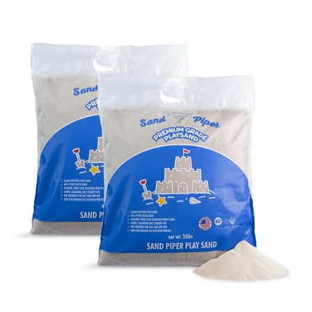 Sandpiper Play Sand for Kids, 25 Lbs Silica Sand for Sandbox, Crafts & Sensory, 2 Pack