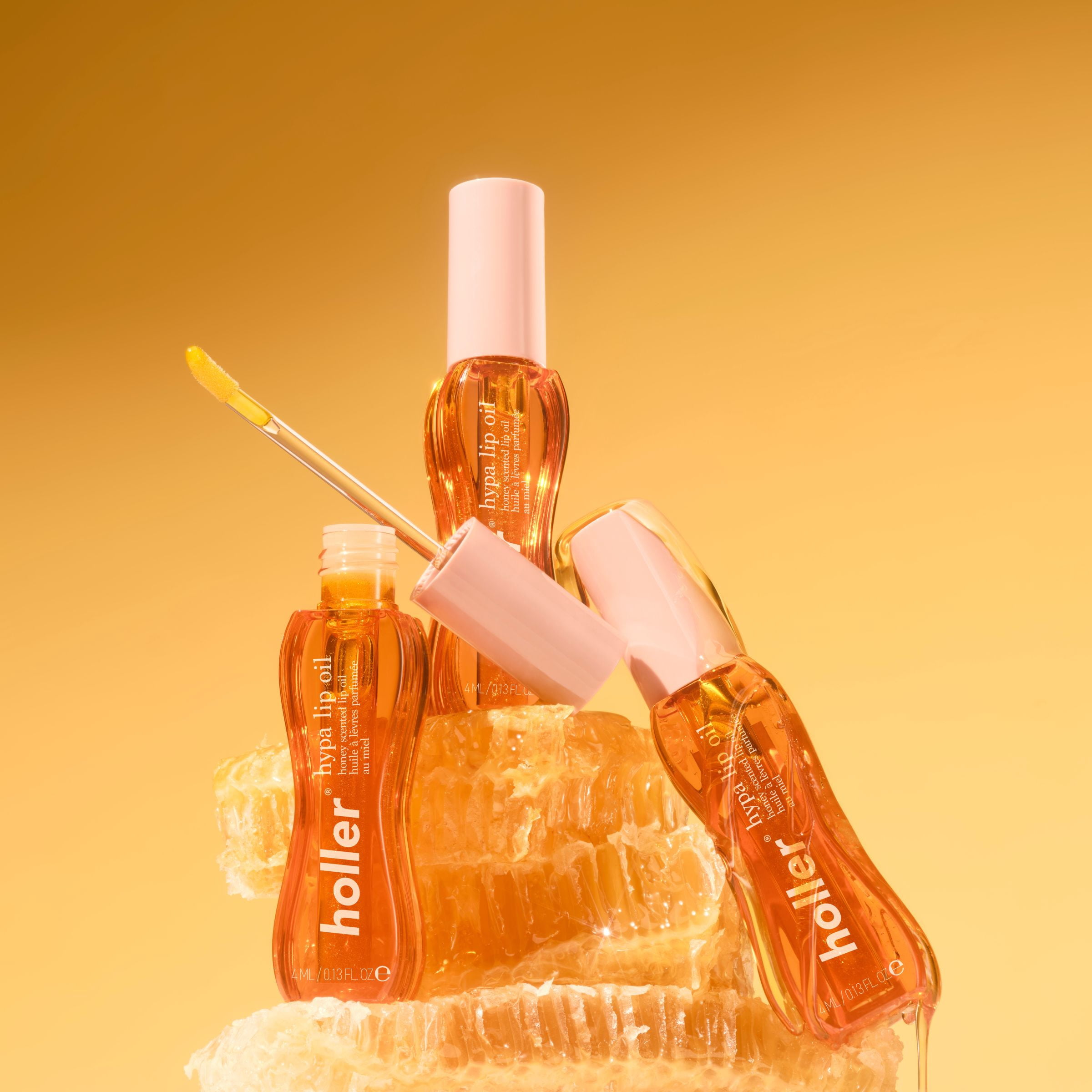 Holler Hypa Lip Oil Hunny Dew Honey Scented Lip Oil, 0.13 Fl Oz