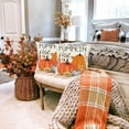 thumbnail image 5 of Fall Autumn Orange Pumpkin Patch Throw Pillow Covers 20x20 Inch Set of 2 Thanksgiving Maple Leaf Pumpkins Outdoor Decorative Pillows Cover Harvest Pillowcase for Bed Couch Sofa Decor, 5 of 6