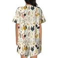 thumbnail image 3 of Naloa Cartoon Chickens Women's Short-Sleeved Pajama Set, Loungewear, Summer pajamas, Breathable Cozy - 3X-Large, 3 of 9