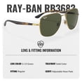 thumbnail image 5 of Ray-Ban RB3683 Square Shaped Non-Polarized Sunglasses for Men & Women - Includes Official RAYBAN Eyewear Kit - Ideal Formal & Casual Wear Sunglasses - G-15 Green Lens, 5 of 7