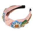 thumbnail image 1 of Bling Rhinestone Diadema Vintage Flores Rhinestone Rosa Franela Diadema de borde ancho para mujer 4.92 "x1.77", 1 of 7