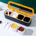 thumbnail image 4 of 1 Set Seasoning Box Large Capacity Dustproof Food Grade with Lid Non-Slip Base Multipurpose Compact Size Seasoning Bottle Salt Spice Jar with Spoons Set Home Supplies, 4 of 12