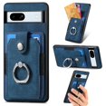thumbnail image 1 of SaniMore Compatible with Google Pixel 7A Case, Wallet Stand Elastic Credit Card Slot Magnetic Car Mount Ring Holder Premium PU Leather Protection Cover for Google Pixel 7A 6.1-inch, Blue, 1 of 9