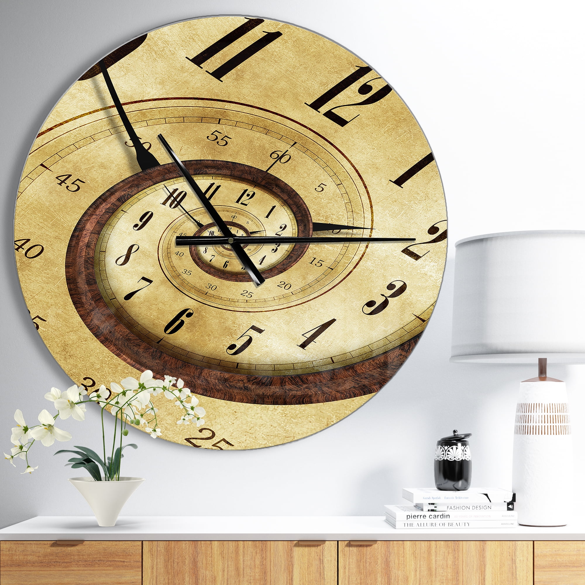 Designart 'Endless Time Spiral ' Modern wall clock