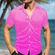 thumbnail image 1 of Blusa y camisa de manga corta con cuello vuelto para hombre, estilo casual, con personalidad, para fiestas de baile, color liso, con solapa y botones, a la moda, blusa de manga corta para hombre, 1 of 8