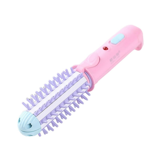 WIFKLSIIPG Mini Curling for Short & Medium Hair Ceramic Hot Curler Brush 1 inch Compact Size Mini Heated Round Brush for Travel 2 in 1 Hair Straightener Curling Wand Styling Tool