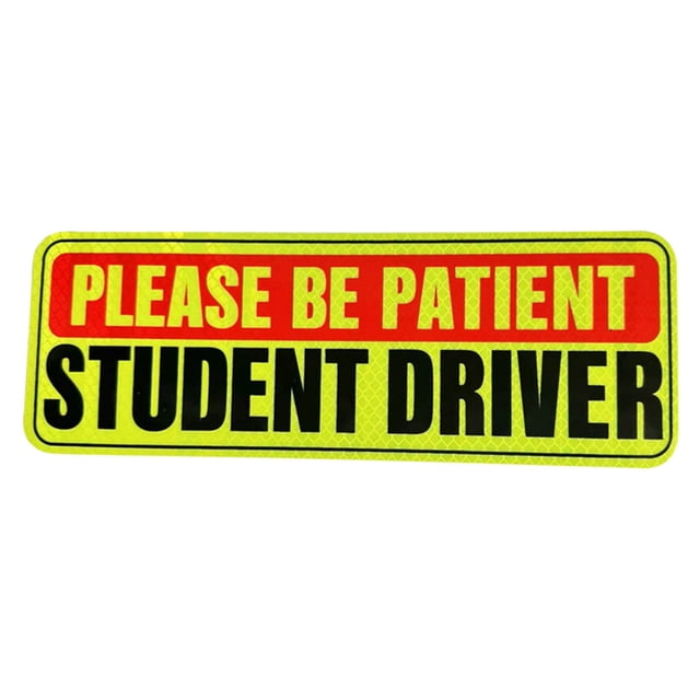 Student Driver Practice Reflective Car Sticker Novice Grid Decal for Vehicle Warning