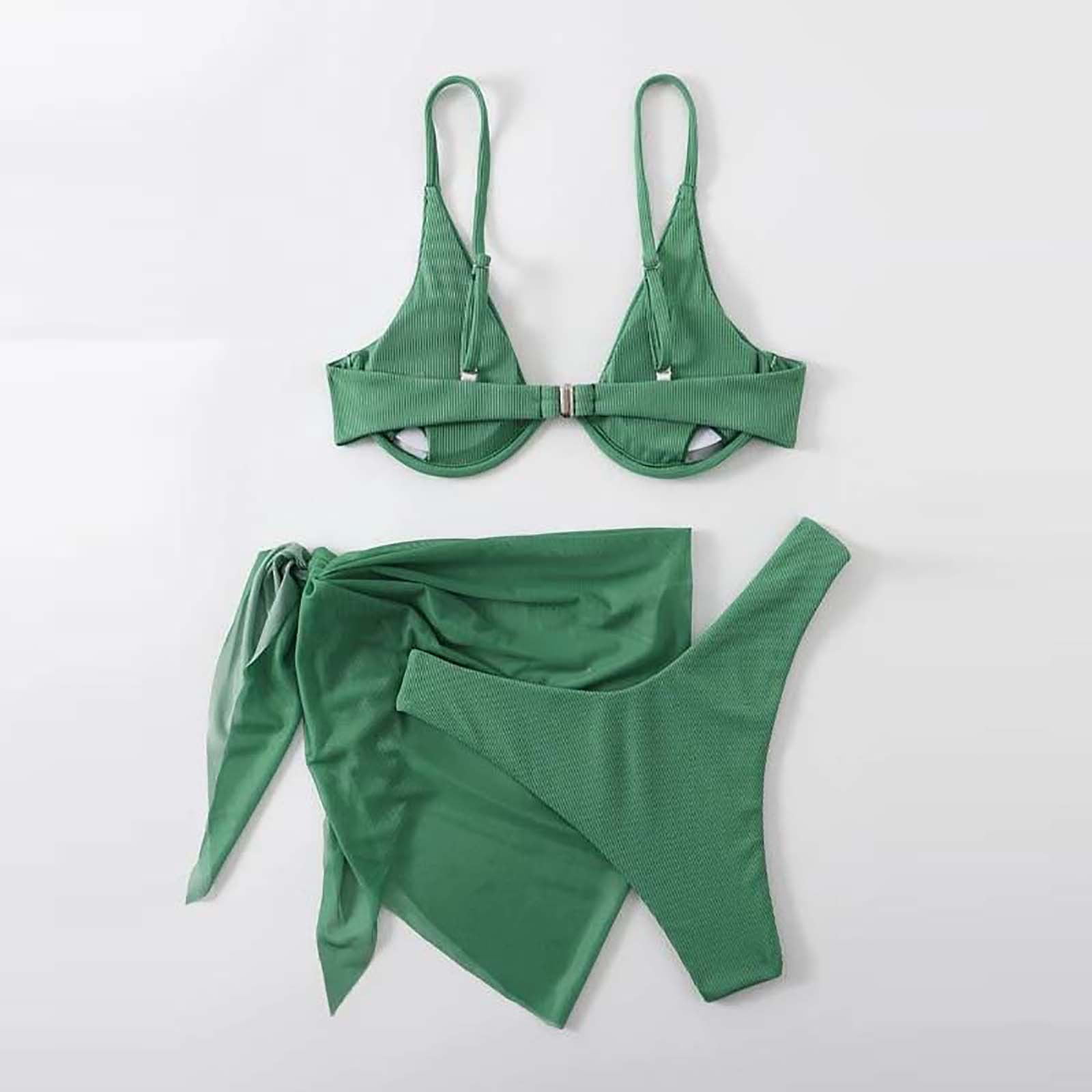 YWDJ Triangle Bikini Sets for Women Full Coverage Women's Large Split  Swimsuit Fashion Slim Swimsuit Set Green XXL