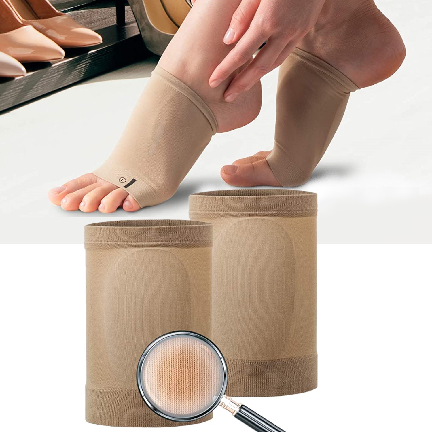 Aptoco Compression Arch Support Sleeves for Women Men with Arch Support