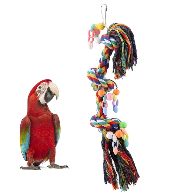 Juguete para loros, juguetes para masticar pájaros, juguete colgante para loros, juguete con percha