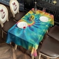 thumbnail image 2 of Colorful Rainbow Tie Dye Spiral Pattern Rectangle Tablecloth 60"x102",Waterproof Polyester Rectangle Table Cloth, Wipeable Spillproof Polyester Tablecloth for Dining, Camping, Indoor and Outdoor, 2 of 6