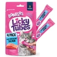 thumbnail image 3 of (2 pack) BONKERS Licky Tubes Salmon Flavored Wet Lickable Treats for Cats, 4 Pack, 3 of 15