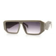 thumbnail image 5 of Womens Mod Flat Top Square Rectangle Beveled Diamond Cut Arm Plastic Sunglasses Grey - Smoke, 5 of 7