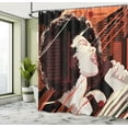 thumbnail image 5 of Ambesonne Afro Shower Curtain, Musical Jazz Singer Woman, 69"Wx84"L, Black Red, 5 of 5