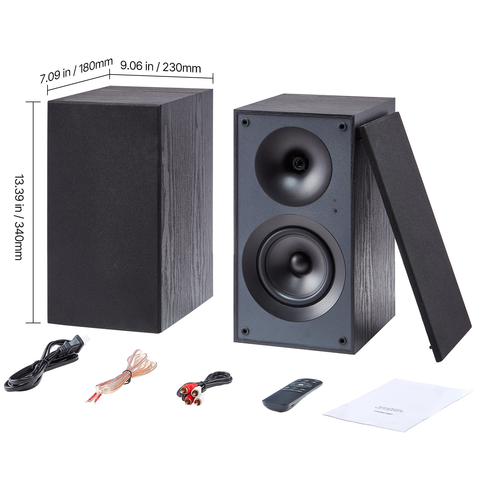 KFFKFF Powered Bookshelf Speakers, 25W x 2, Active Studio Monitor with 5.25-Inch Woofer, Bluetooth/RCA/Coaxial/Optical/USB/Subwoofer Support, Wooden Cabinet, Compatible with Turntables, PCs, and More
