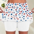 thumbnail image 2 of Guluxicc 4th of July Womens Skorts Elastic High Waisted Athletic Tennis Skirts and Trendy Printed Tummy Control Slim Yoga Jogging Shorts Leggings, 2 of 6