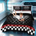 thumbnail image 3 of Erosebridal Checkered Flag King Size Comforter Sets, Racing Comforters King Size, Crossed Flags Red, Black Reversible 3-Piece 1 Comforter and 2 Pillowcases, 3 of 6