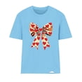 thumbnail image 4 of ClodeEU Women Cute Tops Bow Graphic Tees,Printed Crewneck Short Sleeve T Shirts Light Blue,Womens Plus XXXL, 4 of 4