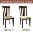 thumbnail image 4 of 4Pack Stretch Seat Covers, Dining Room Chair Seat Slipcover, Leaves, Burgundy, 4 of 6