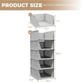 thumbnail image 5 of 5 Pack Folding Closet Organizers Storage Box, Stackable Plastic Drawer Basket for Clothing, Stackable Storage Bins Shelf Storage Container for Closet Wardrobe Bedroom Bathroom Office (Grey), 5 of 6