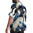 thumbnail image 3 of Swan Men's Short Sleeve Button Down Hawaiian Beach Printed Casual Shirts, 3 of 6