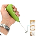 thumbnail image 3 of Battery Operated Handheld Electric Milk Frother, Stainless Steel Whisk Coffee Foam Maker and Drink Mixer for Latte, Cappuccino and Matcha (Green), 3 of 4