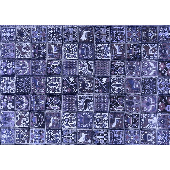 Ahgly Company Machine Washable Indoor Rectangle Persian Blue Traditional Area Rugs, 2' x 5'