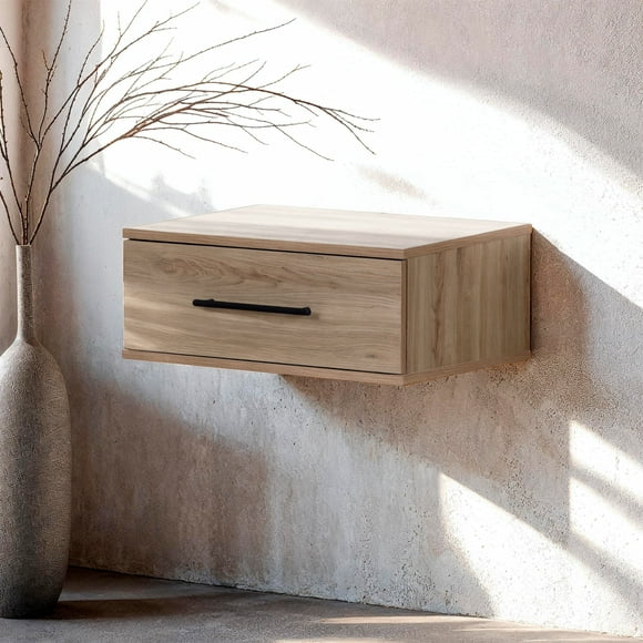 Table d’appoint flottante 1 tiroir, fini Chêne rustique, collection Haven de Meubles South Shore