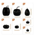 thumbnail image 2 of BinKFF 16 Pcs Assorted Sizes Artificial Pumpkins, Large Black Fake Pumpkin Fall Decor for Autumn Harvest Thanksgiving Halloween Decoration Faux Pumpkins for Outdoor Decorating, 2 of 4