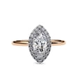 thumbnail image 2 of AFFY Halo Solitaire Engagement Ring for Women, 1.00 Carat (ctw) Marquise and Round Cut Lab Grown Diamond Ring In 10K Solid Rose Gold F-G, VS-SI Quality Gifts For Her Ring Size-7.5, 2 of 7