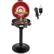 Indoor/Outdoor Electric Grill, 1600W Portable Removable Stand Grill with Double Layer Design for BBQ, Patio & Backyard (Red)