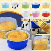 BallsFHK 30pcs Disposable Aluminum Foil Baking Pans With Lids, Aluminum Foil Muffin Liners Cupcake Baking Cups, Pie Pans, Aluminum Foil Baking Cups Cream Containers
