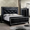 thumbnail image 2 of 5pc Eastern King Size Bed Set Luxurious Bedroom Furniture Dresser Mirror 2x Nightstands Black Color Solid wood Venneer, 2 of 6
