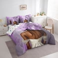 thumbnail image 3 of Homewish Purple Flower 7 Pieces Bedding Comforter Set For Teens Female,Black Girl Full Bedding Set Lightweight,Dreamy Princess Fitted Sheet Flat Sheet,Ultra Soft Home Decor,Reversible, 3 of 8