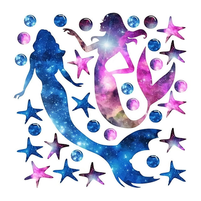 Coofit Wall Sticker Creative Fashion Mermaid Design Plastic Wall Decal Window Sticker