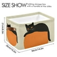 thumbnail image 4 of Yayeee Canvas Storage Basket with Handles for Shelves Fabric Bins Closet Organizer, Black Cat Orange Ball, 4 of 8