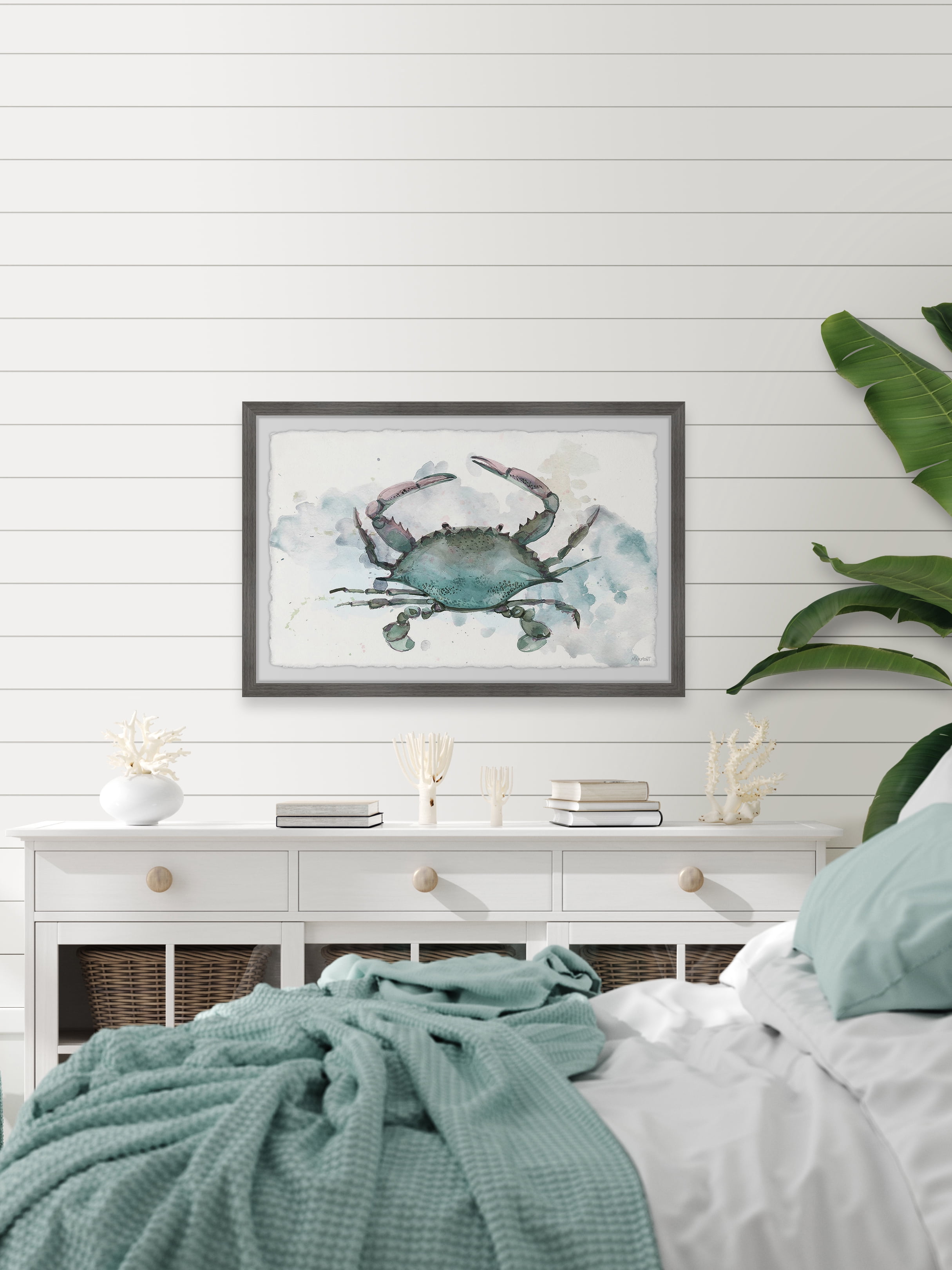 Crabby 30.00 in x 20.00 in Framed Painting Art Prints, by Marmont Hill