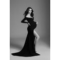 thumbnail image 2 of Vestido de Maternidad con Hombros Descubiertos Semicírculo Slim Fit Vestido de Foto Extra Largo para Baby Shower Photo Props Dress,XL TUNC Sencillez, 2 of 4