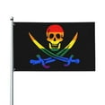 thumbnail image 3 of Pirate Flag for Outside 5x3 Ft Double Sided Jolly-Roger Flag with Cross Knife Flags Outdoor Pirate Flags for Boat Polyester Material with 2 Metal Grommets Easy to Install and Disassemble, 3 of 9