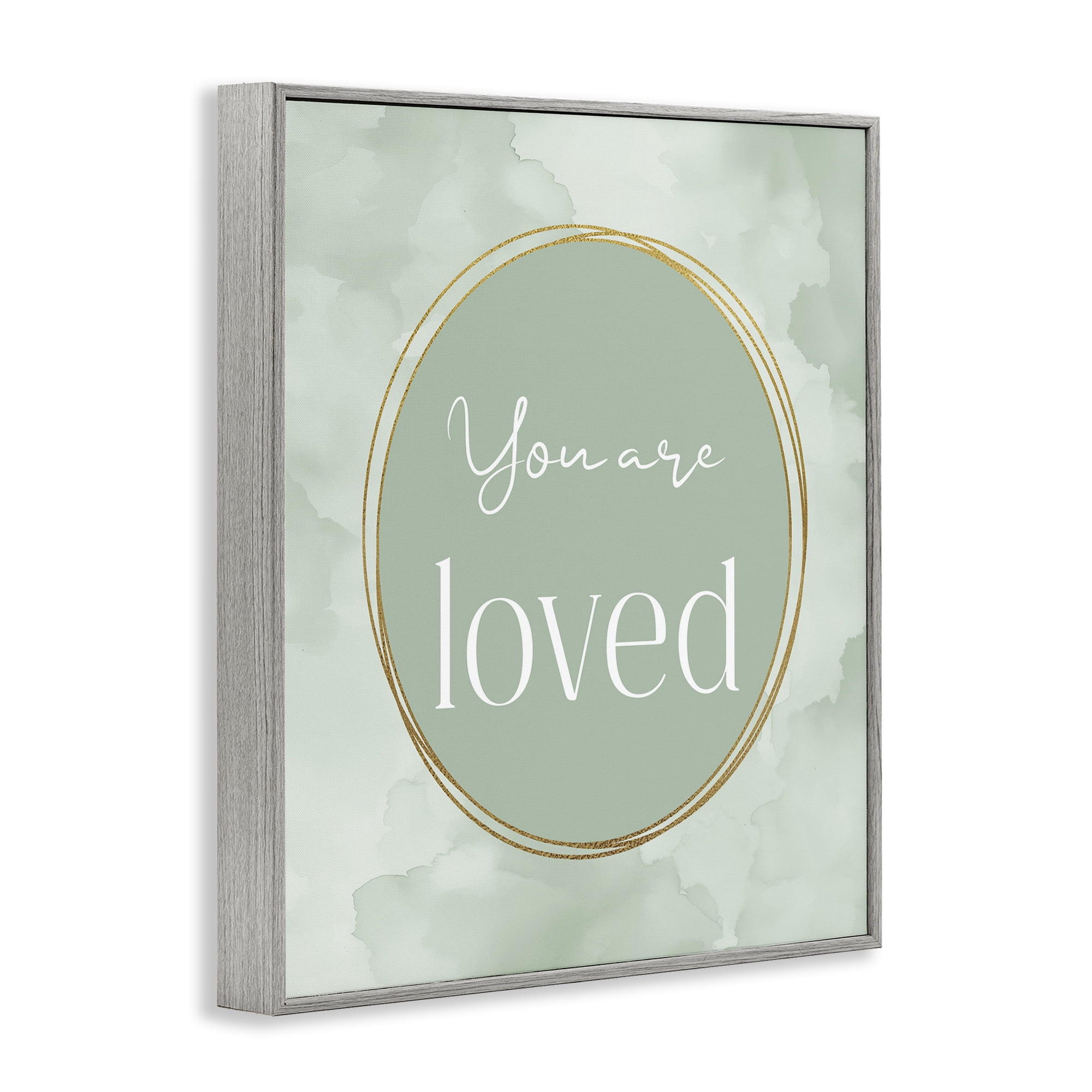 Stupell Industries Green Golden Affirmation Gray Framed Giclee Art, design by Christine Simpson Art