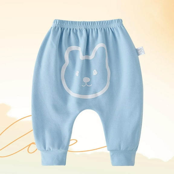 uublik Boys Girls School Uniform Pants Size 0-2T Baby Long Pants Elastic Waist Jogger Pants Sweatpants Blue