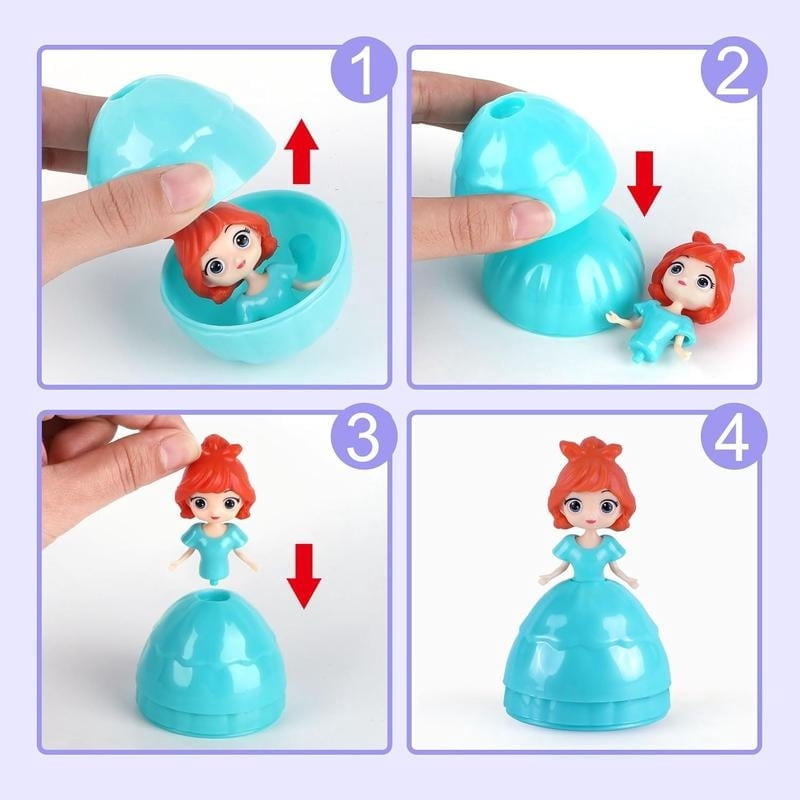 LEHOZIHEQ Princess Prefilled Easter Eggs, Easter Basket Stuffer,Hunt Gifts for Kids, Classroom Prize and Party Favors
