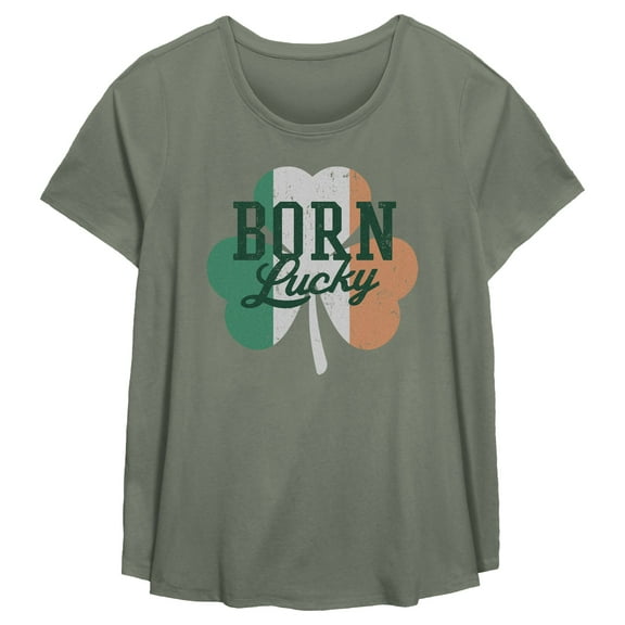 Women's Lost Gods Born Lucky Distressed Graphic T-Shirt